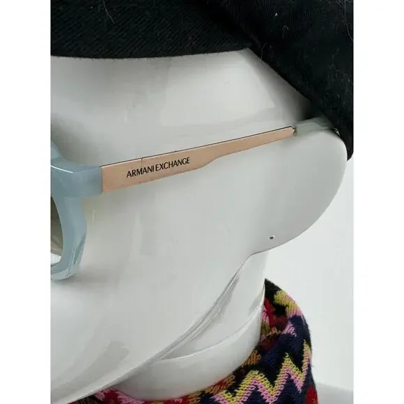 Armani Exchange Light Blue Round Geometric Sunglasses display picture 3